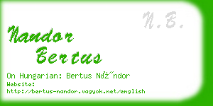 nandor bertus business card